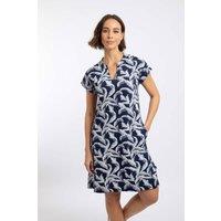 Weird Fish Women's Suffolks Printed Jersey Dress in Dark Blue | Size: 8