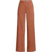 Lands' End Women's Petite Chino Trousers, Mid Rise in Terracotta | Size: 12