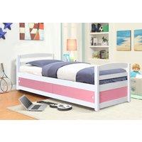 Comfy Living Ltd Women's Wooden Storage Bed With Sliding Doors in Pink | Size: Single