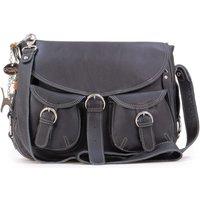 Catwalk Collection Handbags Women's Courier Leather Crossbody Messenger Bag in Black | Size: Medium