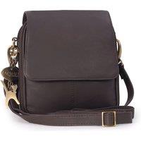 Catwalk Collection Handbags Women's Teagan Small Leather Cross Body Bag With Multiple Compartments in Brown