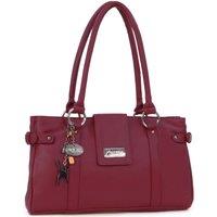 Catwalk Collection Handbags Women's Martina Medium Leather Handbag in Red
