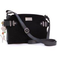 Catwalk Collection Handbags Women's Amanda Leather Cross Body Bag in Black | Size: Medium