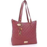 Catwalk Collection Handbags Women's Sofia Quilted Leather Handbag in Red | Size: Large