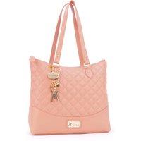 Catwalk Collection Handbags Women's Sofia Quilted Leather Handbag in Pink | Size: Large