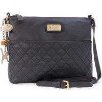 Catwalk Collection Handbags Women's Sadie Quilted Leather Cross Body Bag in Black | Size: Medium