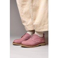 Moshulu Women's 'Rafflesia' Scalloped-edge leather Derbys in Dusty Pink | Size: 7