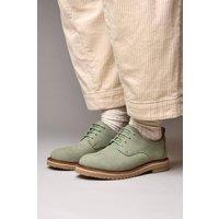 Moshulu Women's 'Rafflesia' Scalloped-edge leather Derbys in Light Green | Size: 7