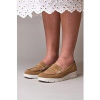 Moshulu Women's 'Shearwater' Casual Moccasin Loafer Trainers in Light Tan | Size: 6