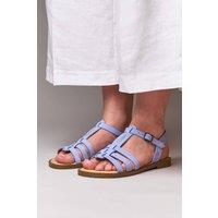 Moshulu Women's 'Saltern' Strappy leather t-bar sandals in Light Blue | Size: 6.5