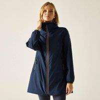 Regatta Women's Lenika Hooded Longer Waterproof Jacket in Mid Navy | Size: 16