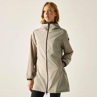 Regatta Women's Lenika Hooded Longer Waterproof Jacket in Beige | Size: 16
