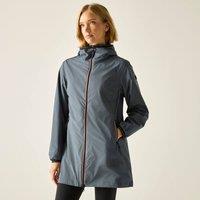 Regatta Women's Lenika Hooded Longer Waterproof Jacket in Dark Grey | Size: 16
