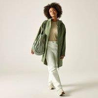 Regatta Women's Levita Longline Hooded Waterproof Jacket in Olive | Size: 12