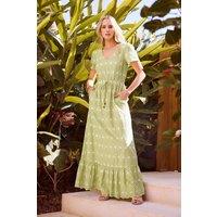 Long Tall Sally Women's Tall Embroidered Maxi Dress in Lime | Size: 12