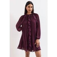 Phase Eight Women's Layla Frill Swing Dress in Wine | Size: 16