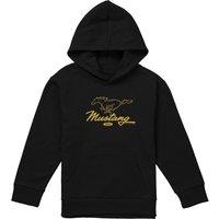 Ford Mustang Pony Script Youth Pull-Over Hoodie, Black | Size: 7-8 Years