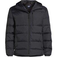 Lands' End Men's Hooded Puffer Down Jacket in Black | Size: Small