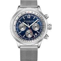 STHRLING Original Men's Monaco 4015 Quartz Watch 44MM Case, Stainless Steel Mesh Bracelet in Silver