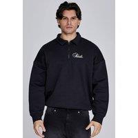 SikSilk Men's Essentials Polo Sweater in Black | Size: Medium