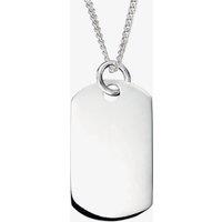 T.H.Baker Men's Sterling Silver Plain Dog Tag Necklace P3636 N206 | Size: 51 cm