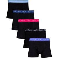 French Connection Men's 5 Pack FCUK Cotton Stretch Boxers in Blue | Size: Large