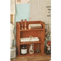 SHEONLY 3-Tier Retro Tabletop Wooden Storage Rack in Brown