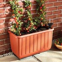 Gainsborough Wheeled Tomato Planter With Self-Watering System, 40L Capacity in Orange