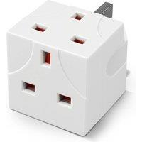 Desiretech 2 Way Adaptor - 1 Pack - UK Double Plug Adapter with 13A Fuse in White