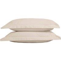 The Linen Consultancy 'TLC 5 Star Hotel Concept' 250TC Cotton Percale Oxford Pillowcase Pair in Cream