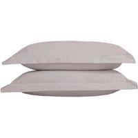 The Linen Consultancy 'TLC 5 Star Hotel Concept' 250TC Cotton Percale Oxford Pillowcase Pair in Silver
