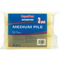 SupaDec Medium Pile Paint Roller Sleeve (Pack of 3) in Yellow