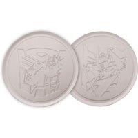 Transformers Set of 4 Embossed Metal Coasters in Metallic Silver