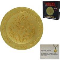 Dungeons & Dragons 24k Gold Plated Amulet of Health Metal Medallion & Art Card in Metallic Gold