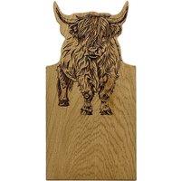 Selbrae House Framed Oak Serving Board - Small - Highland Cow in Light Brown