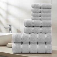 Smart Living Premium Luxury Cotton Towel Bale Set - 8 Piece Bathroom in Silver