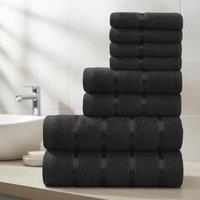 Smart Living Premium Luxury Cotton Towel Bale Set - 8 Piece Bathroom in Black