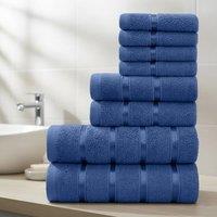 Smart Living Premium Luxury Cotton Towel Bale Set - 8 Piece Bathroom in Navy