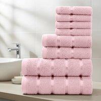 Smart Living Premium Luxury Cotton Towel Bale Set - 8 Piece Bathroom in Pink