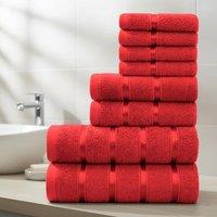 Smart Living Premium Luxury Cotton Towel Bale Set - 8 Piece Bathroom in Red