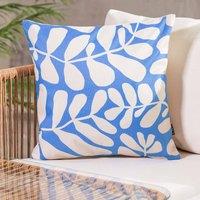 icon Cushion 43x43 Kyoto Fabric - Abstract Leaf Blue