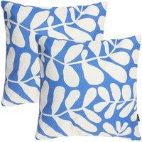 icon 2 Pack Cushion 43x43 Kyoto Fabric - Abstract Leaf Blue