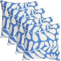 icon 4 Pack Cushion 43x43 Kyoto Fabric - Abstract Leaf Blue