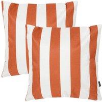 icon 2 Pack Cushion 43x43 Kyoto Fabric, Stripe, Terracotta