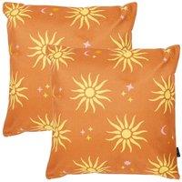 icon 2 Pack Cushion 43x43 Kyoto Fabric, Summer Sun in Orange