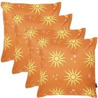 icon 4 Pack Cushion 43x43 Kyoto Fabric, Summer Sun in Orange