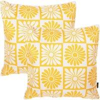 icon 2 Pack Cushion 43x43 Kyoto Fabric, Summer Flower in Yellow