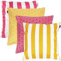 icon 4PK Cushion, Deck Stripe, x2 Pink, x2 Yellow