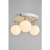 BHS Lighting Leona Marble Flush Bathroom Ceiling Light in Gold