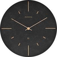 Interval Resin Wall Clock 30cm - Black & Gold | Size: 30 cm